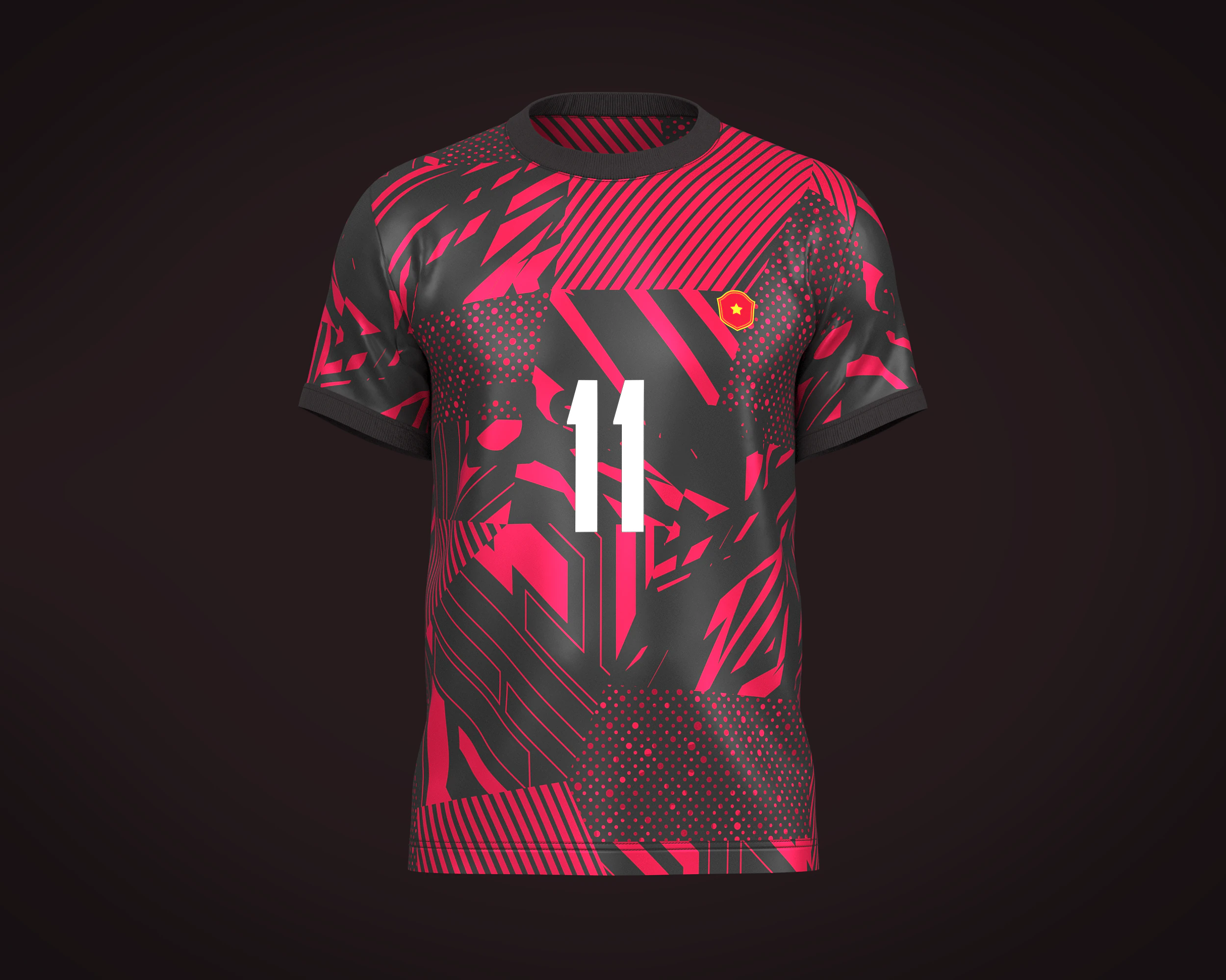 Soccer Football Red and Black color Jersey Player-11 3D Model .c4d .max .obj .3ds .fbx .stl .blend 