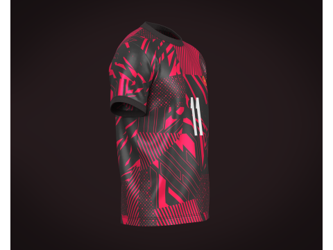 Soccer Football Red and Black color Jersey Player-11 Model 3D