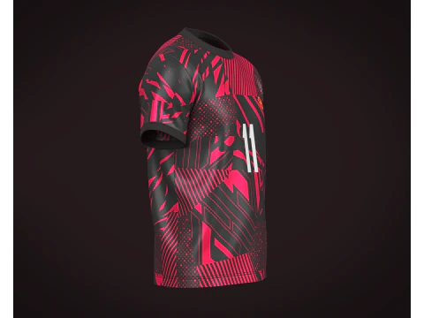 Soccer Football Red and Black color Jersey Player-11 3D Model