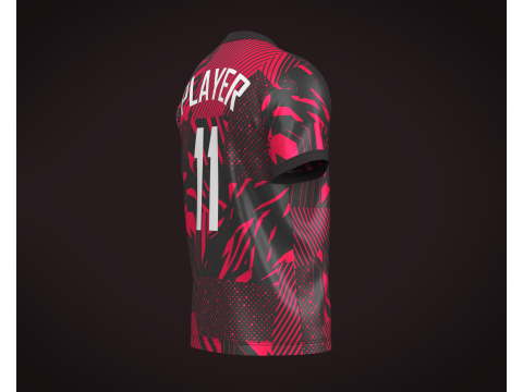 Soccer Football Red and Black color Jersey Player-11 Model 3D
