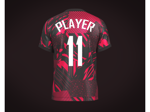 Soccer Football Red and Black color Jersey Player-11 Model 3D