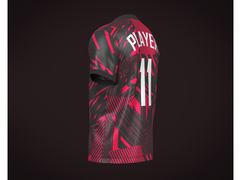 Soccer Football Red and Black color Jersey Player-11 Model 3D