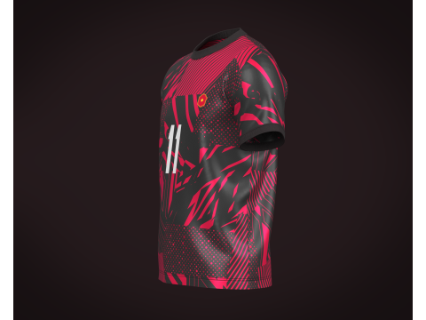 Soccer Football Red and Black color Jersey Player-11 Model 3D