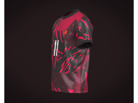 Soccer Football Red and Black color Jersey Player-11 3D Model