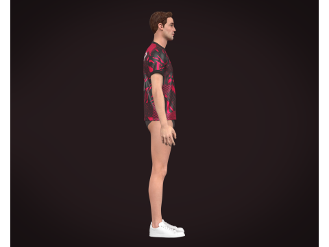 Soccer Football Red and Black color Jersey Player-11 Model 3D