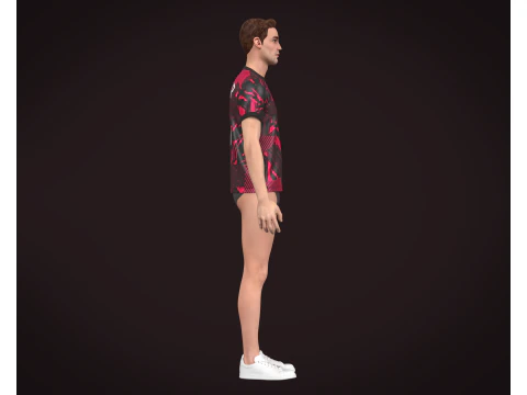 Soccer Football Red and Black color Jersey Player-11 3D Model