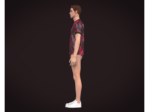 Soccer Football Red and Black color Jersey Player-11 Model 3D