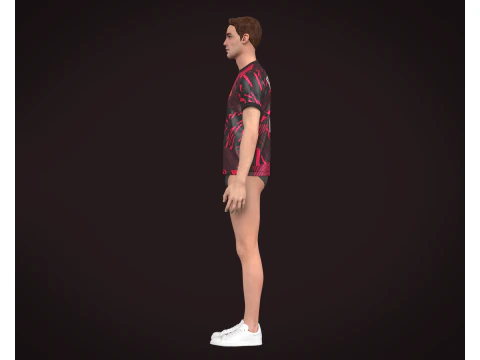 Soccer Football Red and Black color Jersey Player-11 3D Model