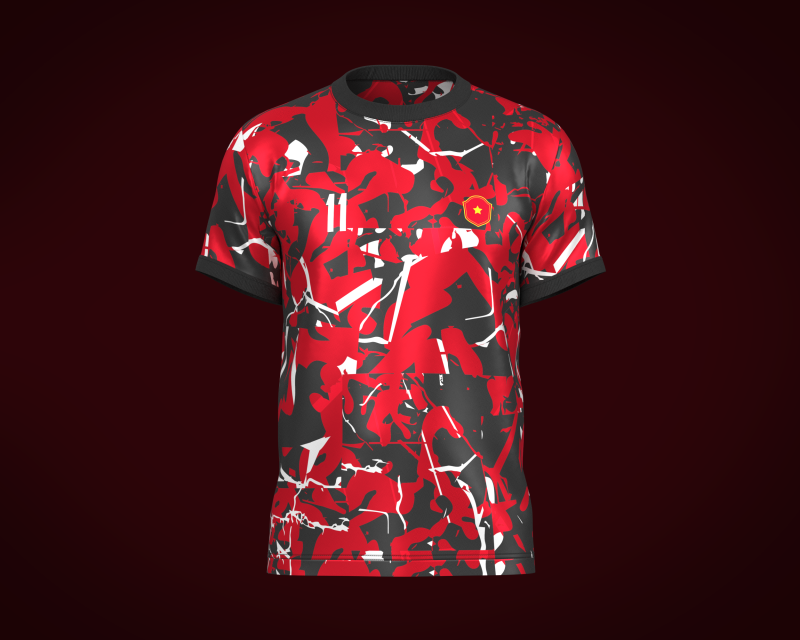 Soccer Football Red and Ash color Jersey Player-11 3D Model .c4d .max .obj .3ds .fbx .stl .blend 