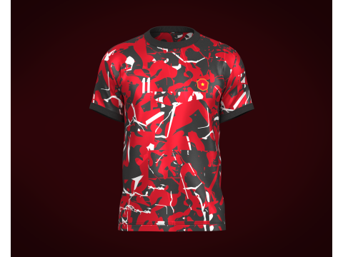 Soccer Football Red and Ash color Jersey Player-11 3D Model