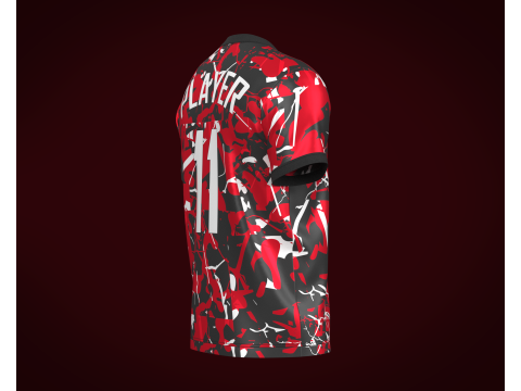 Soccer Football Red and Ash color Jersey Player-11 3D Model