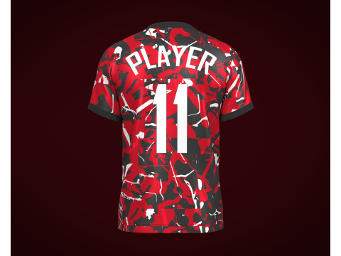 Soccer Football Red and Ash color Jersey Player-11 3D Model