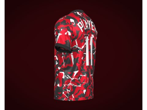 Soccer Football Red and Ash color Jersey Player-11 3D Model