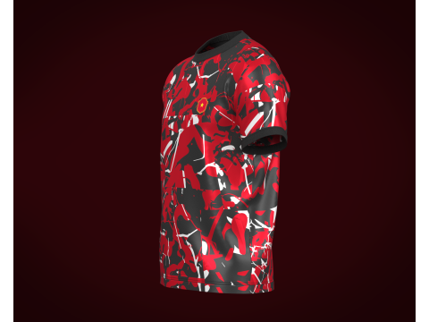 Soccer Football Red and Ash color Jersey Player-11 3D Model