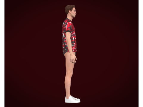 Soccer Football Red and Ash color Jersey Player-11 3D Model