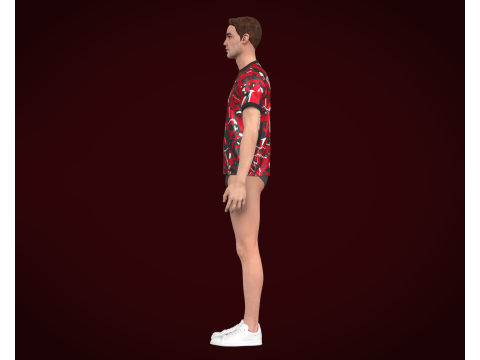 Soccer Football Red and Ash color Jersey Player-11 3D Model