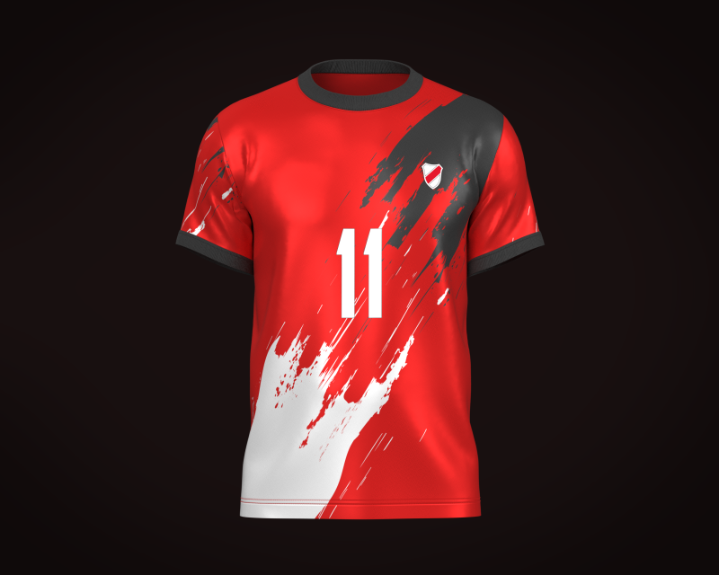Soccer Football Red color Jersey Player-11 3D 모델 .c4d .max .obj .3ds .fbx .stl .blend 
