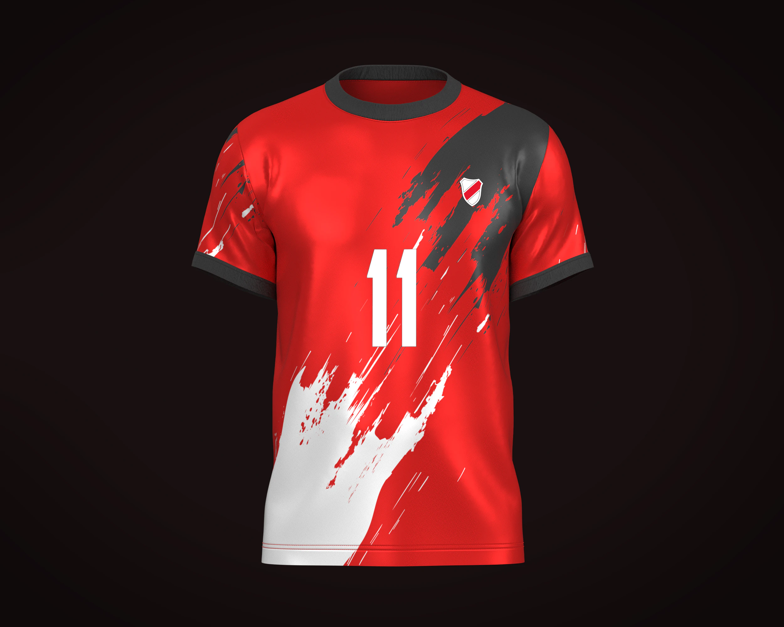 Soccer Football Red color Jersey Player-11 3D Model .c4d .max .obj .3ds .fbx .stl .blend 