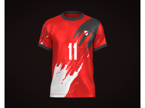 Soccer Football Red color Jersey Player-11 Model 3D