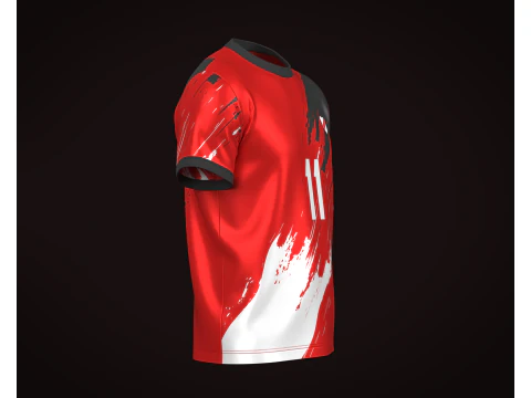 Soccer Football Red color Jersey Player-11 3D Model