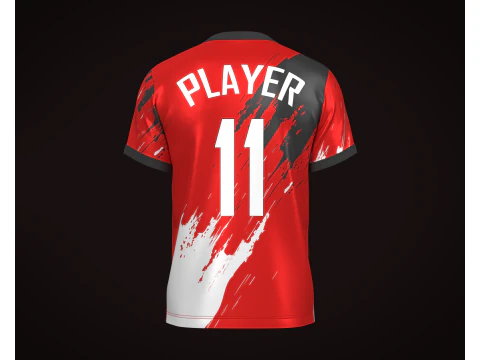 Soccer Football Red color Jersey Player-11 3D Model