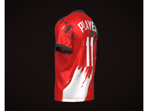 Soccer Football Red color Jersey Player-11 3D 모델