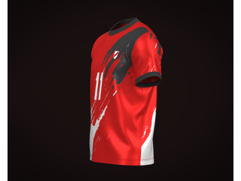 Soccer Football Red color Jersey Player-11 3D 모델