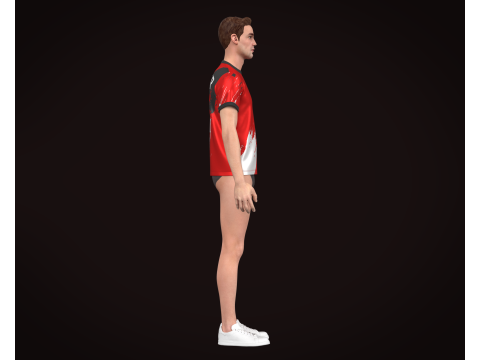 Soccer Football Red color Jersey Player-11 3D 모델