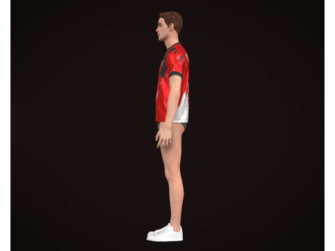 Soccer Football Red color Jersey Player-11 3D Model