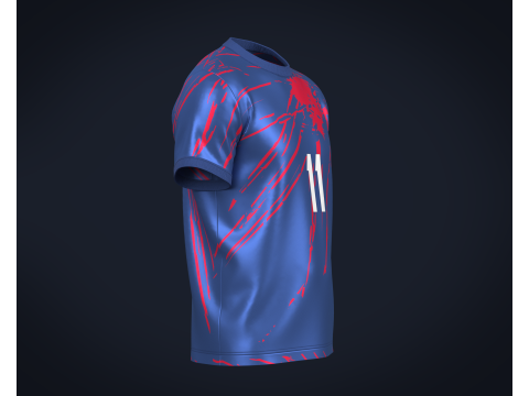 Soccer Football Red and Blue color Jersey Player-11 3Dモデル