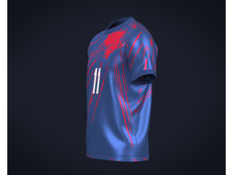 Soccer Football Red and Blue color Jersey Player-11 3Dモデル