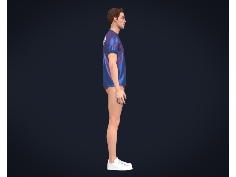 Soccer Football Red and Blue color Jersey Player-11 3Dモデル