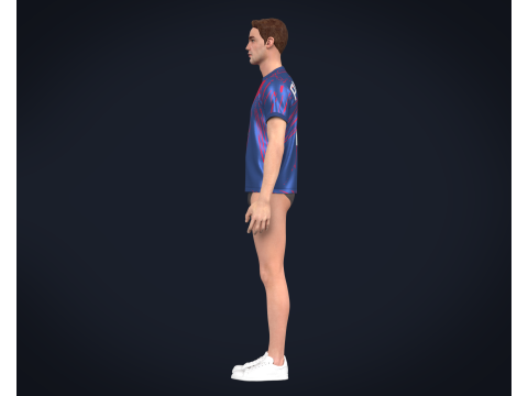 Soccer Football Red and Blue color Jersey Player-11 3Dモデル