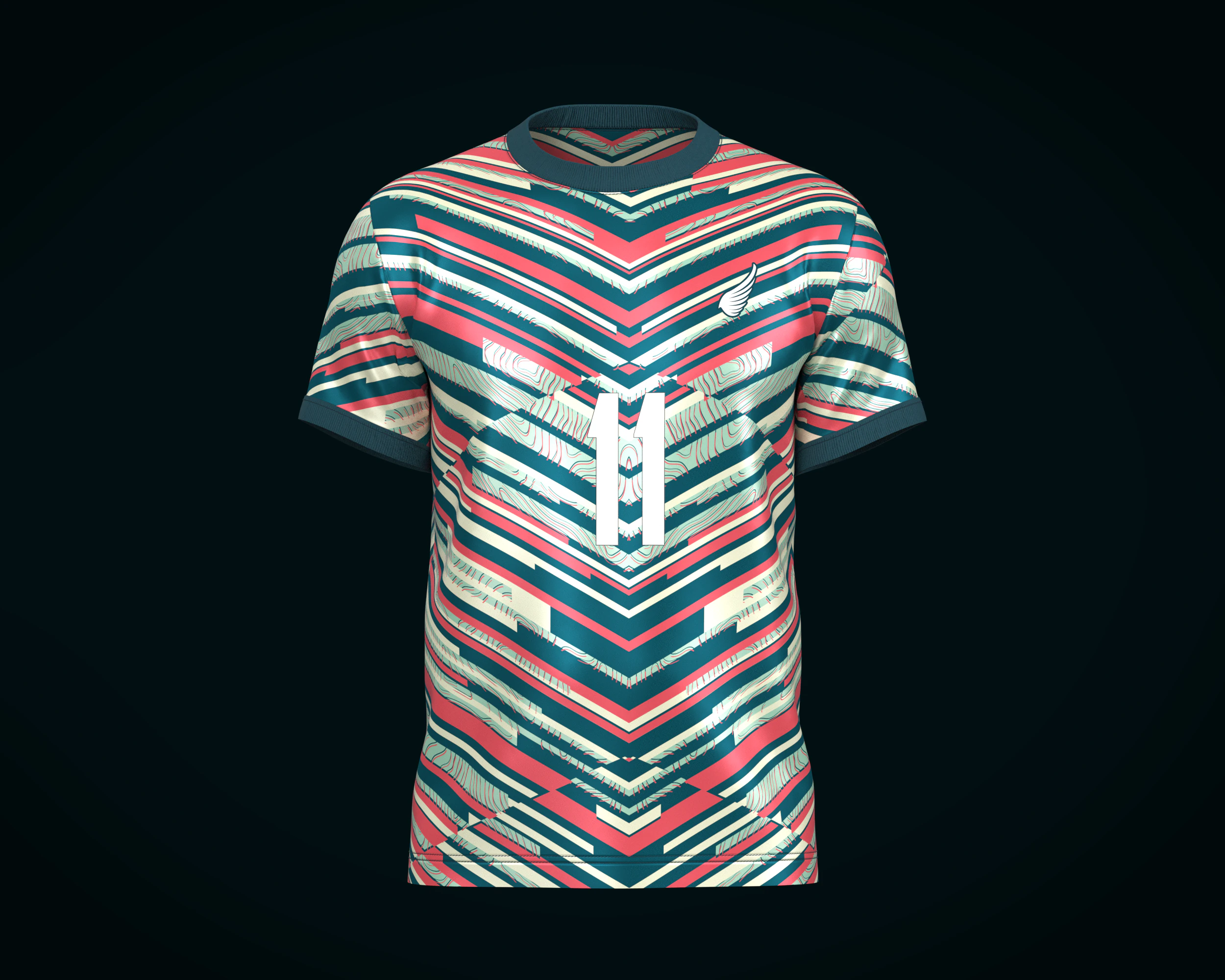 Soccer Football Rose red with blue Jersey Player-11 3D Model .c4d .max .obj .3ds .fbx .stl .blend