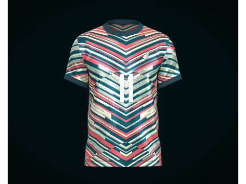 Calcio Calcio Rosa rossa con maglia blu Player-11 Modello 3D