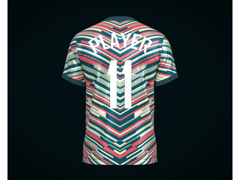 Soccer Football Rose red with blue Jersey Player-11 3Dモデル
