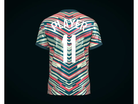Soccer Football Rose red with blue Jersey Player-11 3D Model