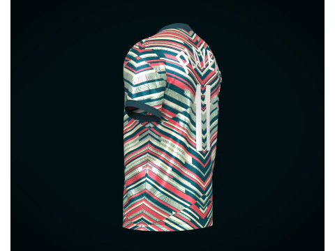 Soccer Football Rose red with blue Jersey Player-11 3D Model