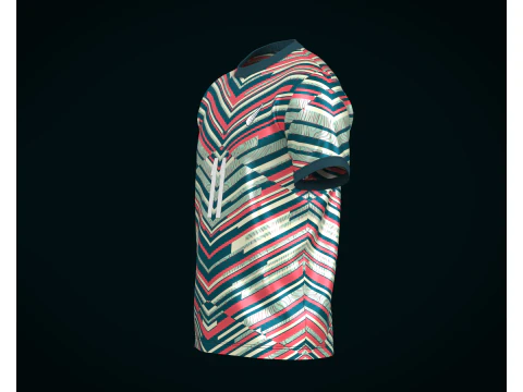 Soccer Football Rose red with blue Jersey Player-11 3D Model
