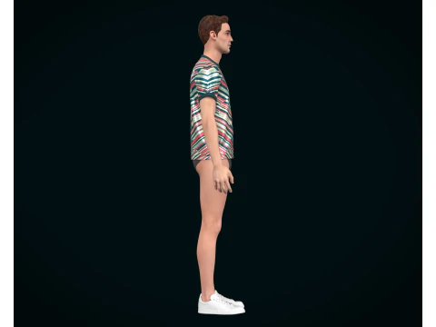 Soccer Football Rose red with blue Jersey Player-11 3D Model