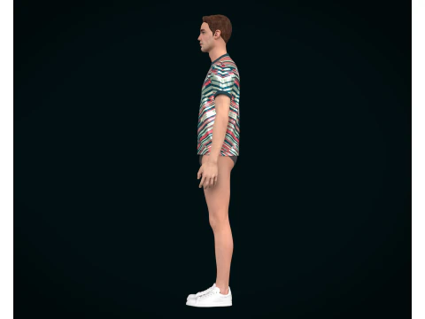 Soccer Football Rose red with blue Jersey Player-11 3D Model
