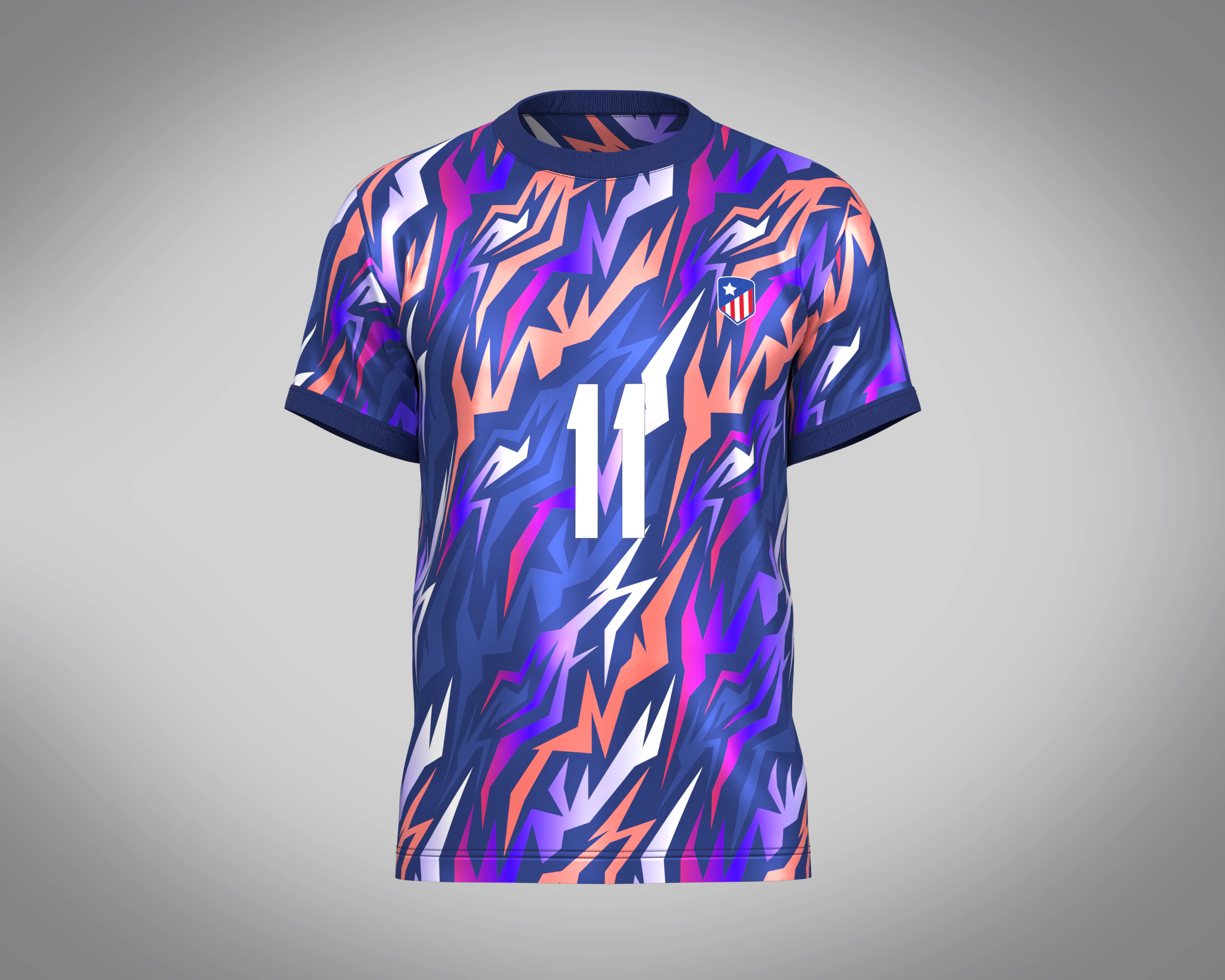 Soccer Football Royal Blue Jersey Player-11 3D Model .c4d .max .obj .3ds .fbx .stl .blend 