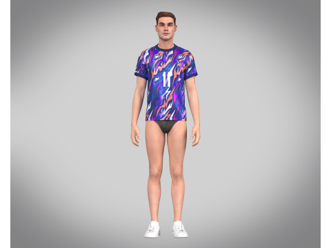 Soccer Football Royal Blue Jersey Player-11 3D Модель
