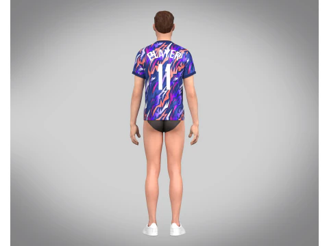Soccer Football Royal Blue Jersey Player-11 3D Model
