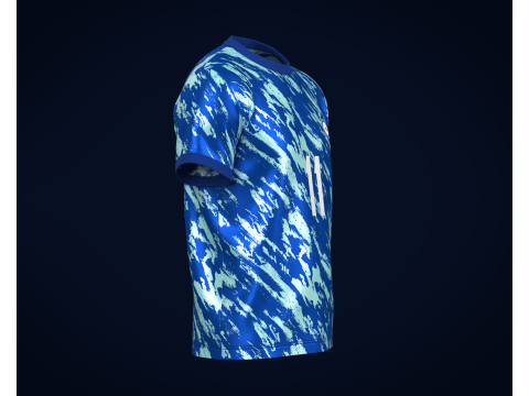Soccer Football Sky Blue with Bule Jersey Player-11 3Dモデル