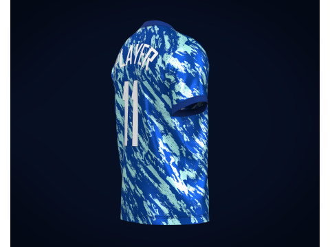 Soccer Football Sky Blue with Bule Jersey Player-11 3Dモデル