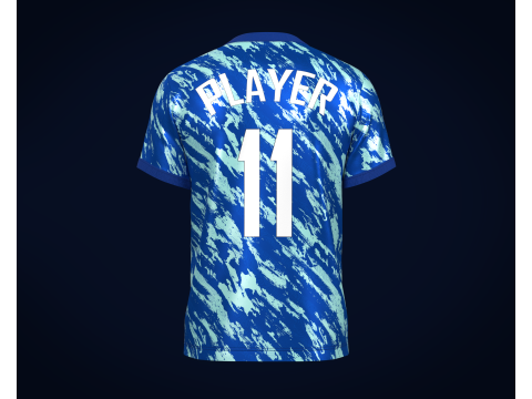 Soccer Football Sky Blue with Bule Jersey Player-11 3Dモデル