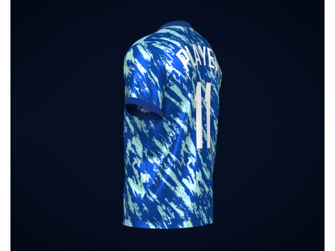 Soccer Football Sky Blue with Bule Jersey Player-11 3Dモデル