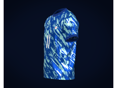 Soccer Football Sky Blue with Bule Jersey Player-11 3Dモデル