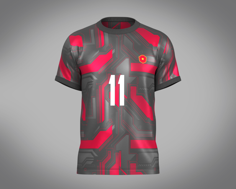Soccer Football Rust Red with Ash color Jersey Player-11 Modelo 3D .c4d .max .obj .3ds .fbx .stl .blend 